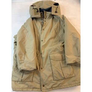 LL Bean Maine Warden Parka Mens XL Tan Gore Tex Thinsulate Hooded Winter Coat